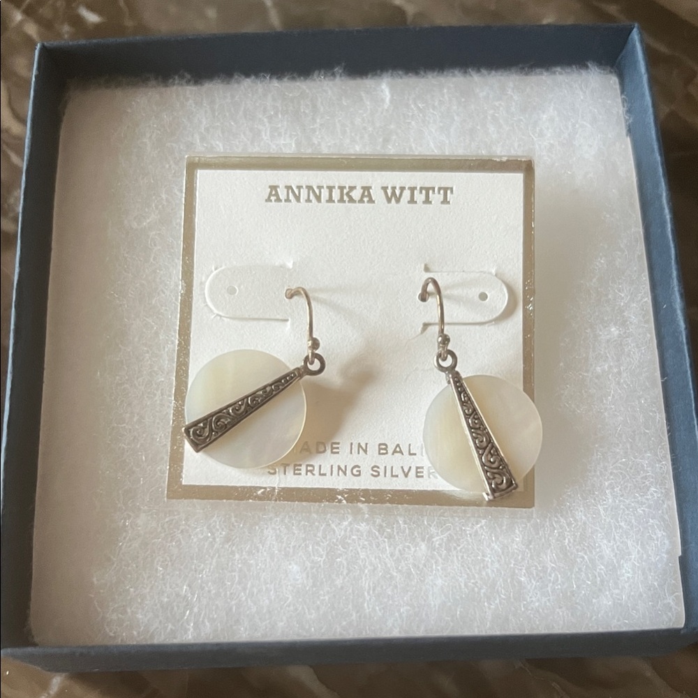 Sterling Silver Earrings with White Accents